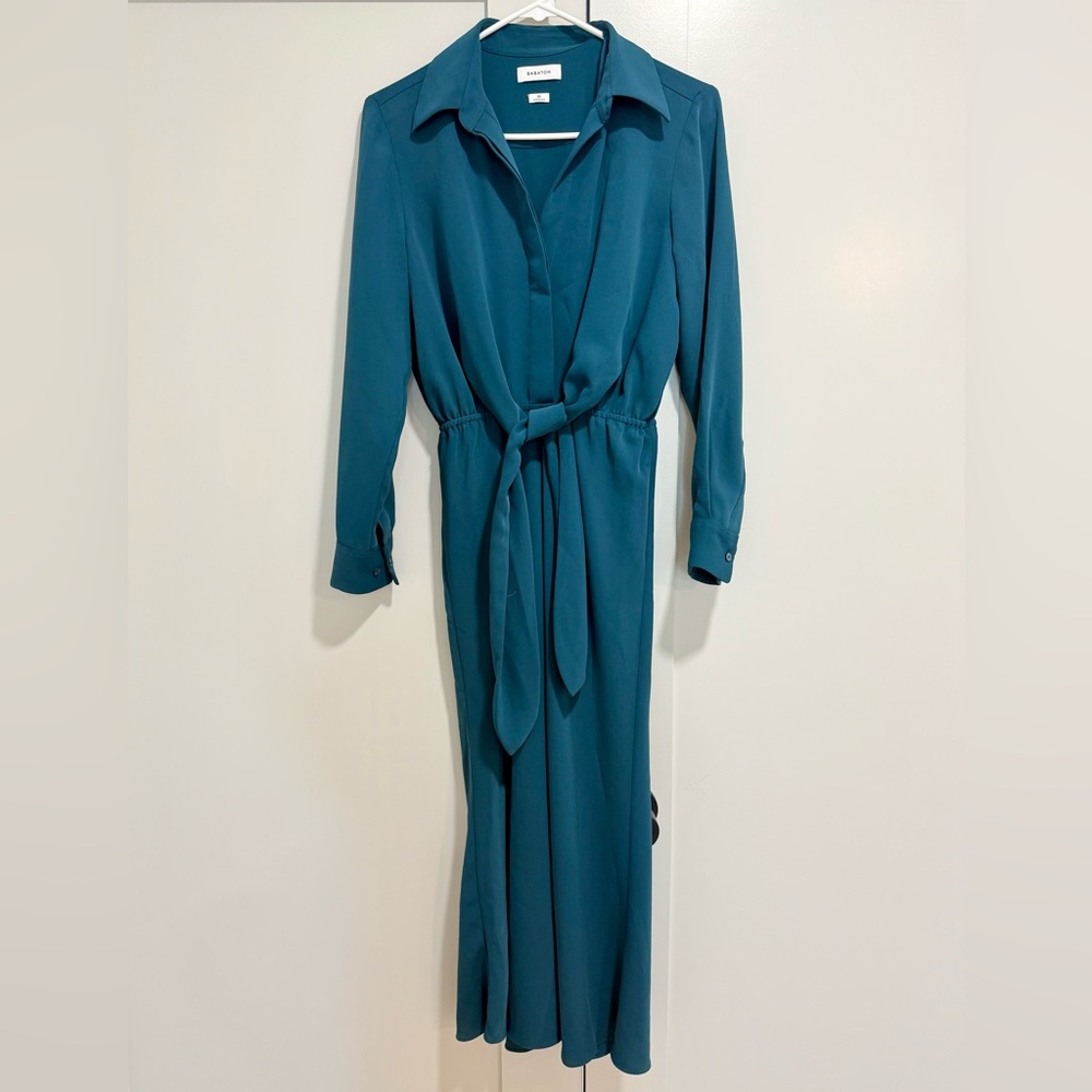 Aritzia Babaton Teal Long-Sleeve Dress